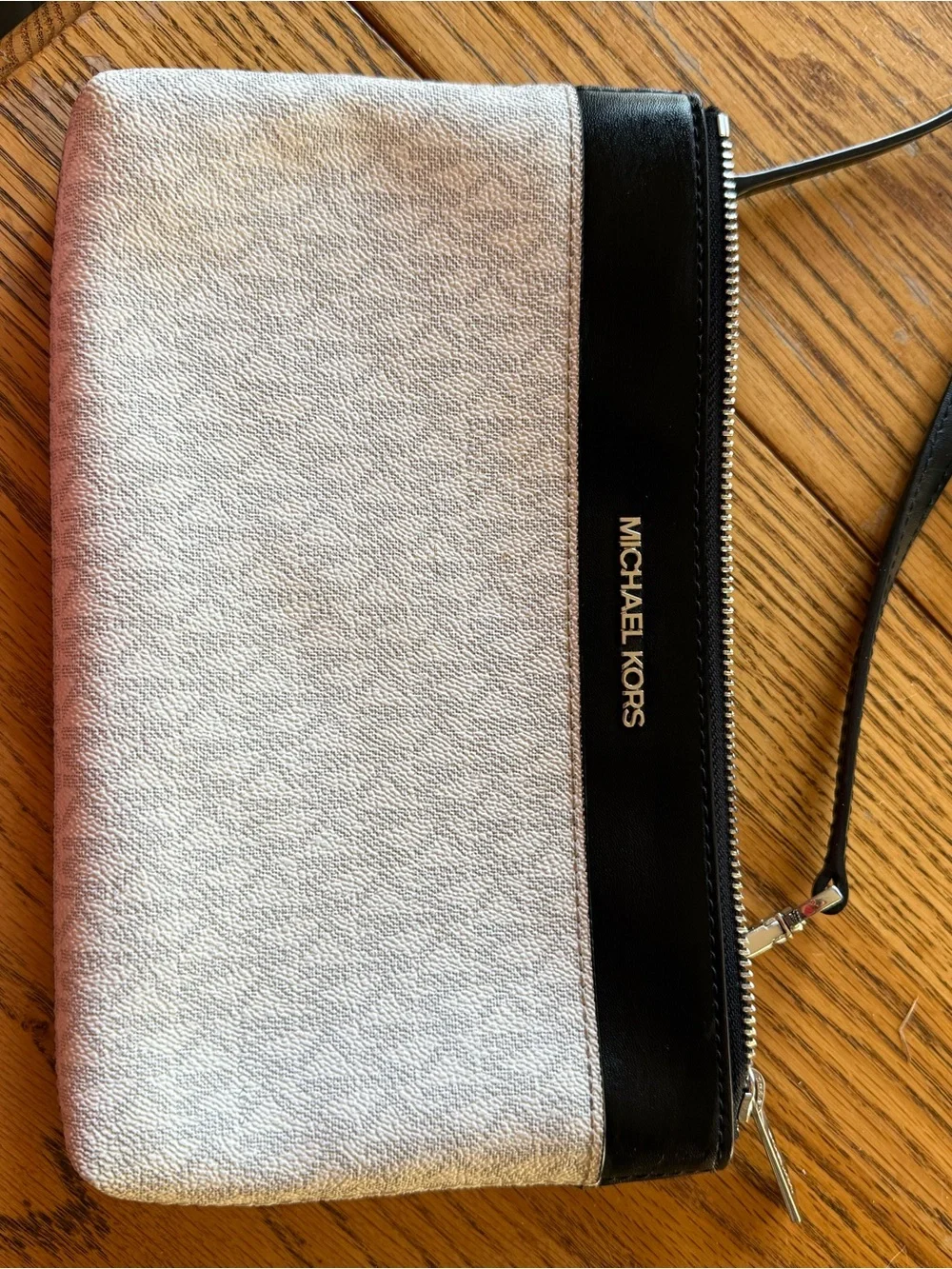 Michael Kors Silver and Black Wristlet Clutch